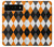 S3421 Black Orange White Argyle Plaid Case For Google Pixel 6 Pro