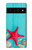S3428 Aqua Wood Starfish Shell Case For Google Pixel 6 Pro
