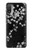 S2544 Japanese Kimono Style Black Flower Pattern Case For Motorola Moto E20,E30,E40