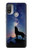 S3555 Wolf Howling Million Star Case For Motorola Moto E20,E30,E40