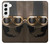 S2645 Vintage Brown Goggles Motorcycle Helmet Case For Samsung Galaxy S22