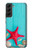 S3428 Aqua Wood Starfish Shell Case For Samsung Galaxy S22 Plus