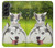 S3795 Grumpy Kitten Cat Playful Siberian Husky Dog Paint Case For Samsung Galaxy S22 Plus