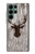 S2505 Reindeer Head Old Wood Texture Graphic Case For Samsung Galaxy S22 Ultra