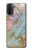 S3717 Rose Gold Blue Pastel Marble Graphic Printed Case For Motorola Moto G71 5G