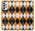 S3421 Black Orange White Argyle Plaid Case For Samsung Galaxy A23