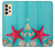 S3428 Aqua Wood Starfish Shell Case For Samsung Galaxy A33 5G