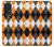 S3421 Black Orange White Argyle Plaid Case For Samsung Galaxy A53 5G
