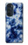 S3439 Fabric Indigo Tie Dye Case For Motorola Edge 30 Pro