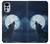 S3693 Grim White Wolf Full Moon Case For Motorola Moto G22