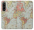 S3418 Vintage World Map Case For Sony Xperia 1 IV