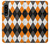 S3421 Black Orange White Argyle Plaid Case For Sony Xperia 1 IV