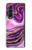 S3896 Purple Marble Gold Streaks Case For Samsung Galaxy Z Fold 3 5G