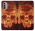 S3881 Fire Skull Case For Motorola Moto G51 5G