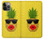 S2443 Funny Pineapple Sunglasses Kiss Case For iPhone 14 Pro
