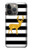 S2794 Black and White Striped Deer Gold Sparkles Case For iPhone 14 Pro Max