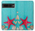 S3428 Aqua Wood Starfish Shell Case For Google Pixel 7 Pro
