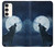 S3693 Grim White Wolf Full Moon Case For Samsung Galaxy S23 Plus