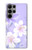 S2361 Purple White Flowers Case For Samsung Galaxy S23 Ultra