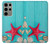 S3428 Aqua Wood Starfish Shell Case For Samsung Galaxy S23 Ultra