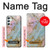 S3717 Rose Gold Blue Pastel Marble Graphic Printed Case For Samsung Galaxy A34 5G