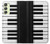 S3078 Black and White Piano Keyboard Case For Samsung Galaxy A24 4G