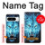 S0752 Blue Fire Grim Wolf Case For Google Pixel 8 pro