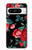 S3112 Rose Floral Pattern Black Case For Google Pixel 8 pro
