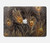S3691 Gold Peacock Feather Hard Case For MacBook Air 15″ (2023,2024,2025) - A2941, A3114, A3241