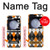 S3421 Black Orange White Argyle Plaid Case For Samsung Galaxy Z Flip 5