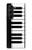 S3078 Black and White Piano Keyboard Case For Samsung Galaxy Z Fold 5