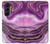 S3896 Purple Marble Gold Streaks Case For Samsung Galaxy Z Fold 5