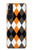 S3421 Black Orange White Argyle Plaid Case For Sony Xperia 1 V