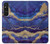 S3906 Navy Blue Purple Marble Case For Sony Xperia 1 V