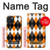 S3421 Black Orange White Argyle Plaid Case For iPhone 15