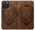 S2529 Leo Zodiac Tattoo Brown Graphic Print Case For iPhone 15 Pro Max