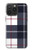 S3452 Plaid Fabric Pattern Case For iPhone 15 Pro Max