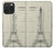 S3474 Eiffel Architectural Drawing Case For iPhone 15 Pro Max