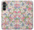 S3688 Floral Flower Art Pattern Case For Samsung Galaxy S23 FE