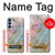 S3717 Rose Gold Blue Pastel Marble Graphic Printed Case For Samsung Galaxy A15 5G