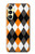 S3421 Black Orange White Argyle Plaid Case For Samsung Galaxy A25 5G