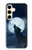 S3693 Grim White Wolf Full Moon Case For Samsung Galaxy S24