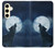 S3693 Grim White Wolf Full Moon Case For Samsung Galaxy S24