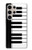 S3078 Black and White Piano Keyboard Case For Samsung Galaxy S24 Ultra