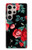 S3112 Rose Floral Pattern Black Case For Samsung Galaxy S24 Ultra