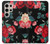 S3112 Rose Floral Pattern Black Case For Samsung Galaxy S24 Ultra