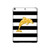 S2882 Black and White Striped Gold Dolphin Hard Case For iPad 10.2 (2021,2020,2019), iPad 9 8 7