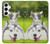S3795 Kitten Cat Playful Siberian Husky Dog Paint Case For Samsung Galaxy A55 5G