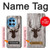 S2505 Reindeer Head Old Wood Texture Graphic Case For OnePlus 12R