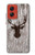 S2505 Reindeer Head Old Wood Texture Graphic Case For Motorola Moto G Stylus 5G (2024)